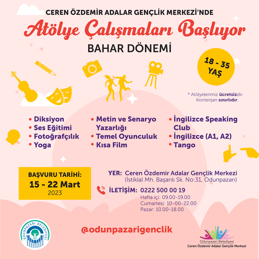 BAHAR DÖNEMİ ATÖLYE KAYITLARI BAŞLIYOR