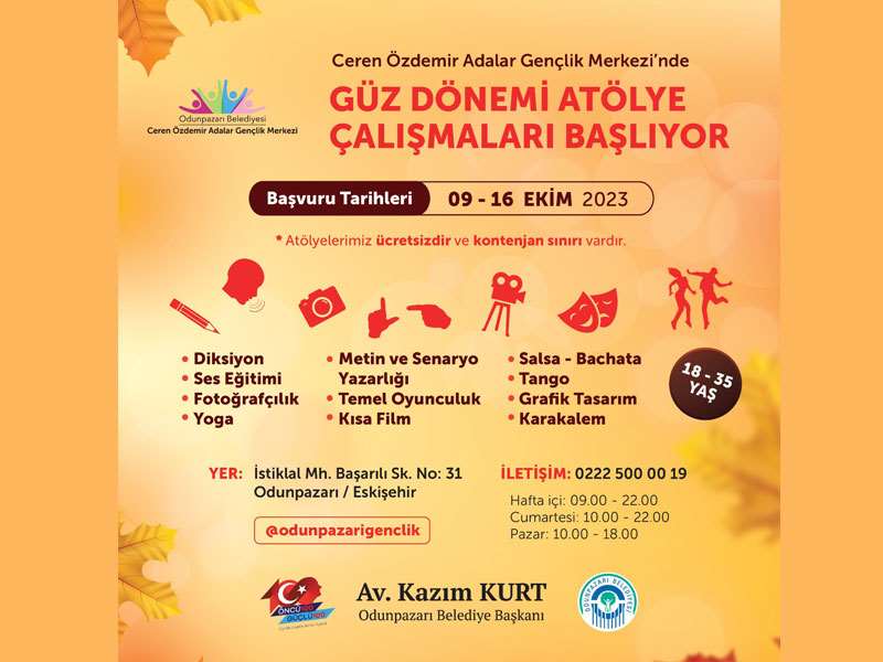 Ceren Özdemir Adalar Gençlik Merkezi’nde atölye kayıtları başladı