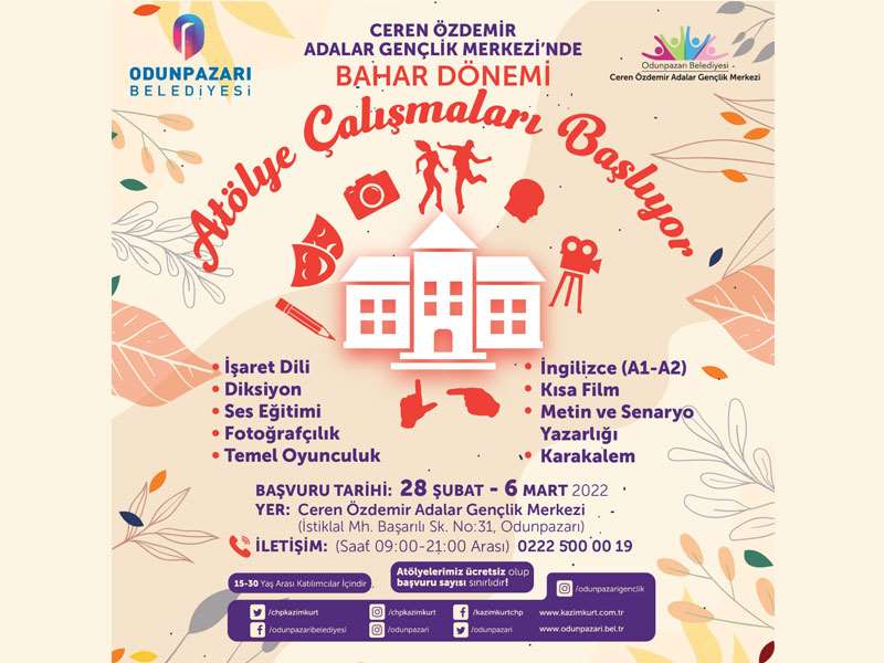 Ceren Özdemir Adalar Gençlik Merkezi’nde atölye kayıtları başladı