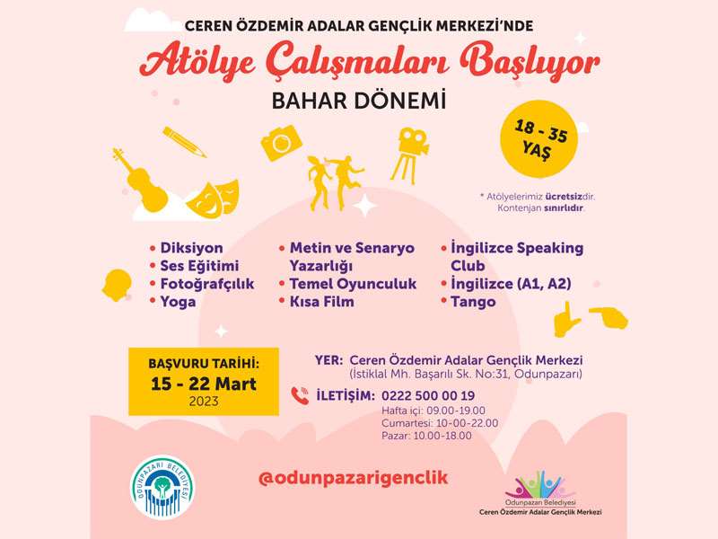 Ceren Özdemir Gençlik Merkezi’nde bahar dönemi kayıtları başladı