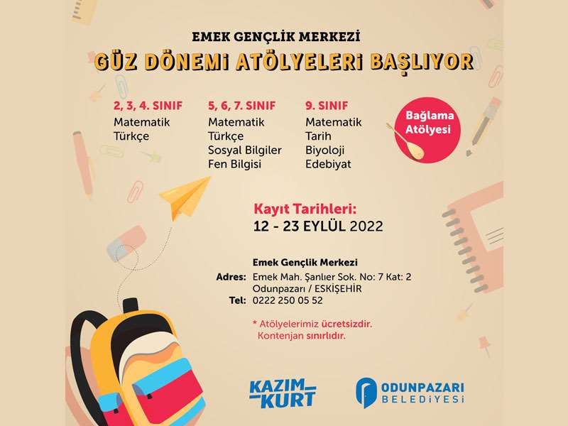 Emek Gençlik Merkezi’nde güz dönemi atölye kayıtları başladı
