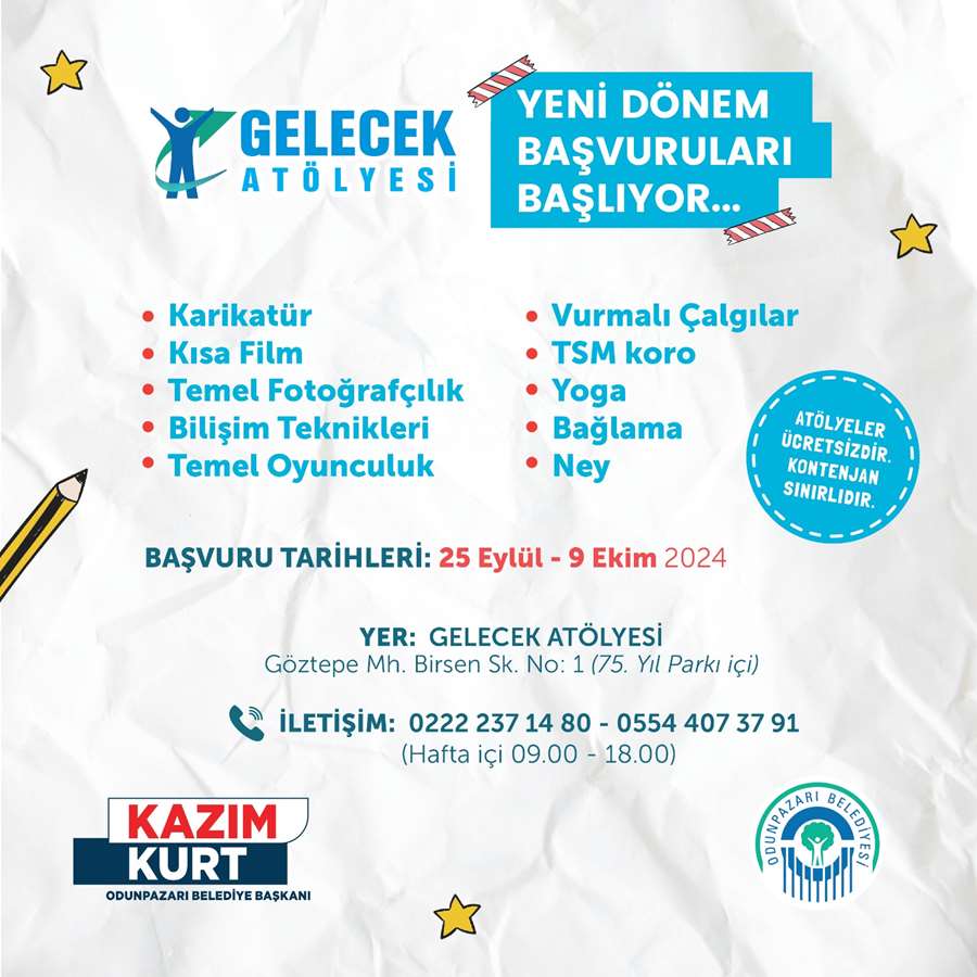 Gelecek Atölyesinde yeni dönem kayıtları başladı