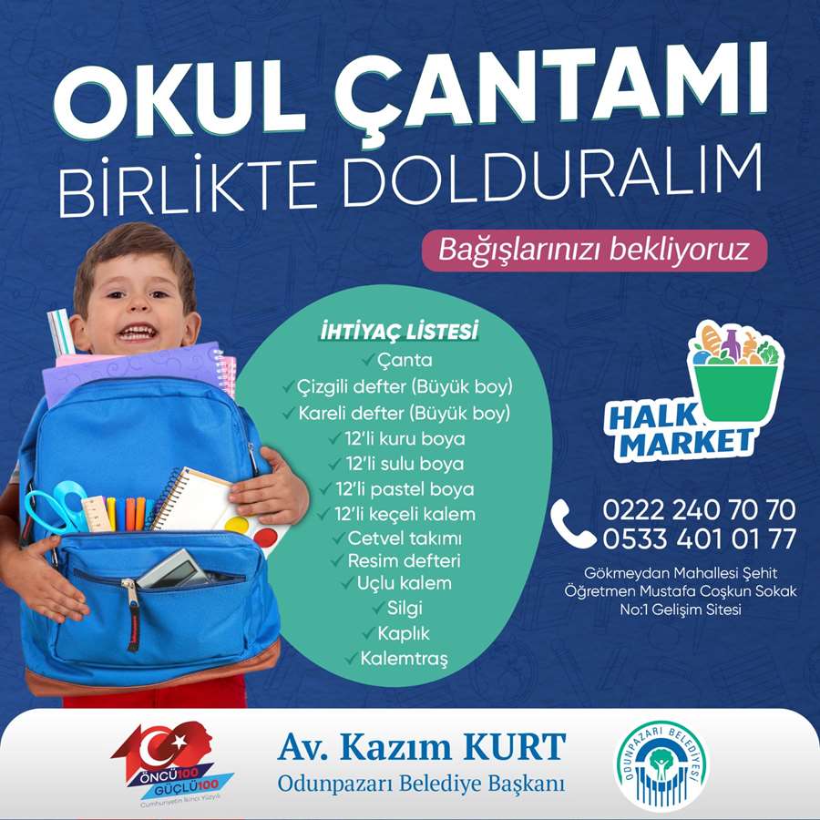 Halk market çocuklara kırtasiye yardımı için çağrıda bulundu