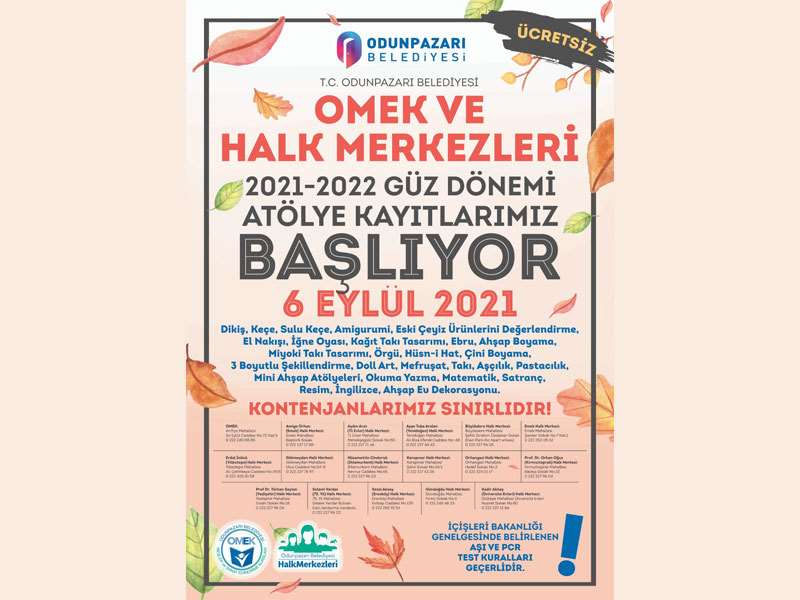 Halk Merkezleri ve OMEK’de atölye kayıtları başladı