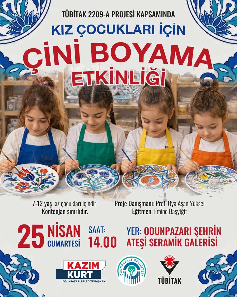 "Minik Eller Çini Boyuyor" Kız Çocukları İçin Çini Boyama Etkinliği