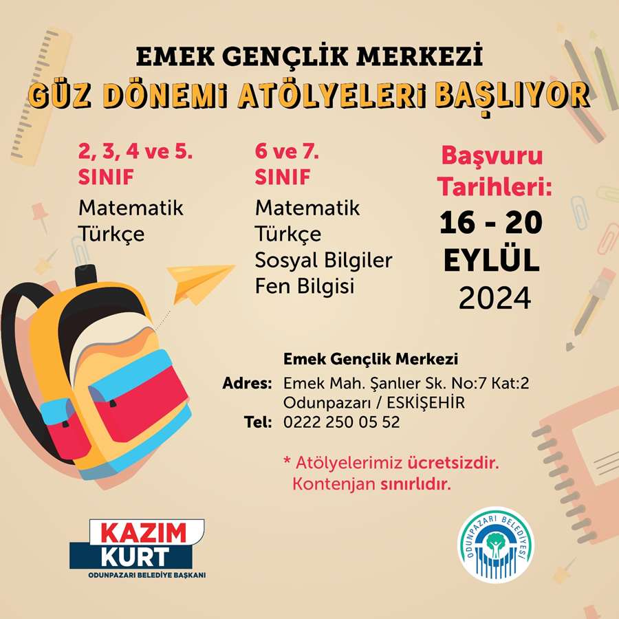 Odunpazarı Belediyesi’nde atölye kayıtları başladı
