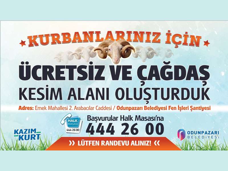 Odunpazarı Belediyesi’nden ücretsiz kurban kesim hizmeti
