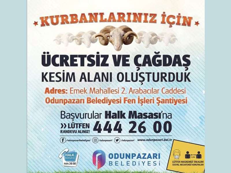 Odunpazarı Belediyesi’nden ücretsiz kurban kesim hizmeti