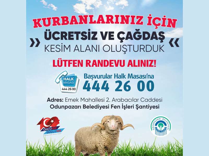Odunpazarı Belediyesi’nden ücretsiz kurban kesim hizmeti