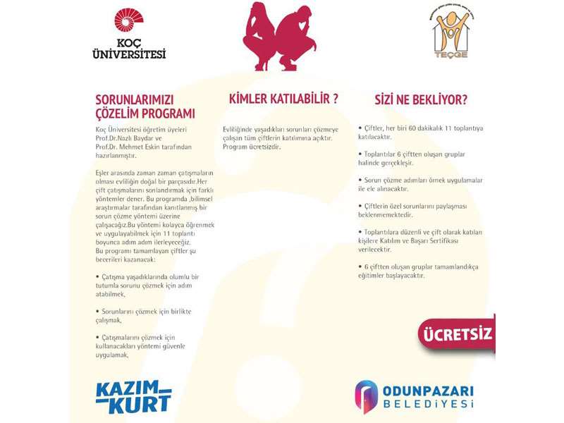 Odunpazarı’ndan evli çiftler için “Sorunlarımızı Çözelim Programı”