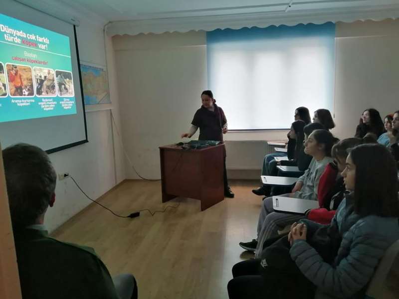 Öğrencilere sokak hayvanları ile yaşam ve hayvan sevgisini anlattılar