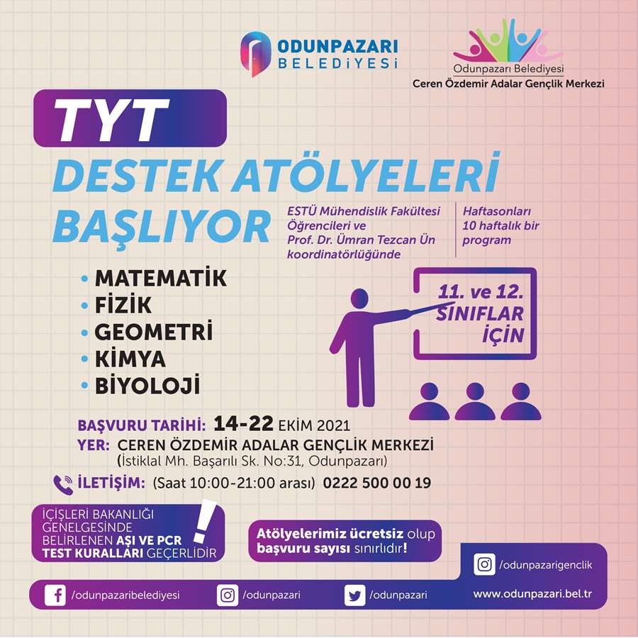 TYT Destek Atölyeleri Başlıyor