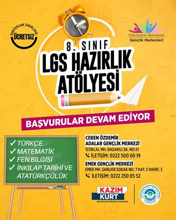 Odunpazarı Belediyesi’nin LGS hazırlık atölyesi kayıtları devam ediyor